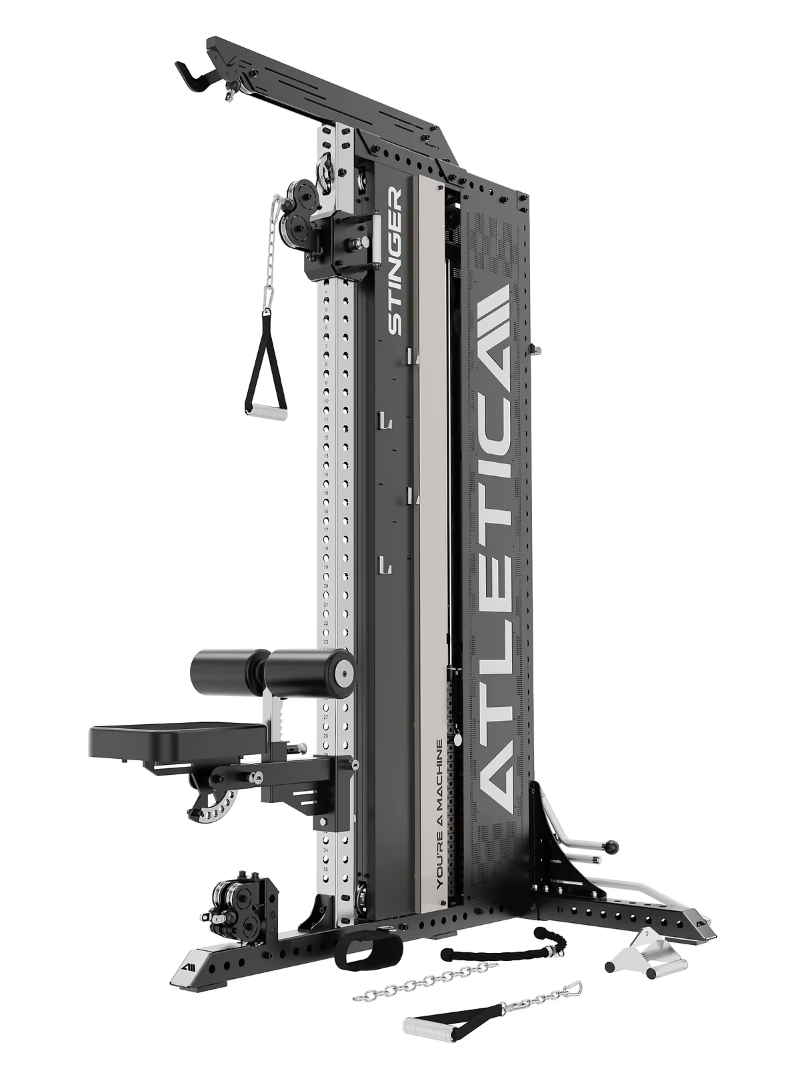 Stinger cable tower multistation with lat pulldown, low row